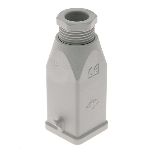 Mencom CK-03V Plastic, Rectangular Hood, size 21.21, 2 Pegs, Top PG11 cable entry, White | American Cable Assemblies