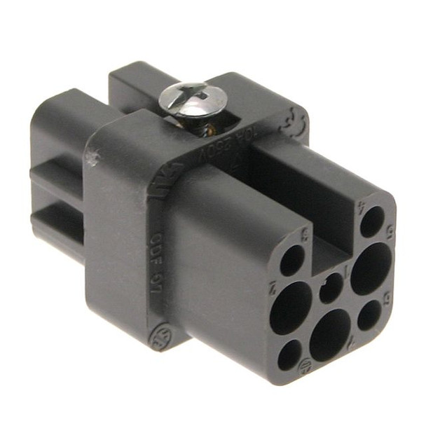 Mencom CDF-07 Standard, CD series, Female Rectangular Insert, size 21.21, 7 pin, 10 amp, Crimp | American Cable Assemblies