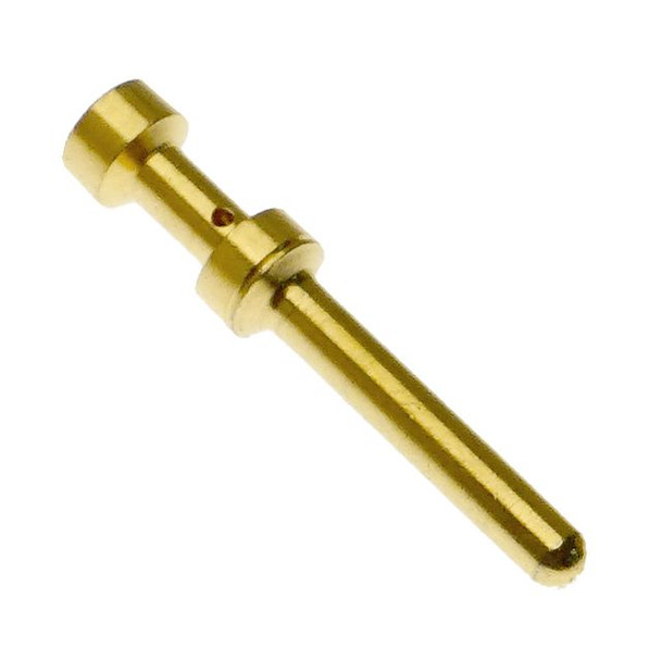 Mencom CCMJD-0.3 Male Crimp Contact Pin, Gold, 16amp, Wire Cross Section 0.14-0.37mm, 26-22 awg | American Cable Assemblies