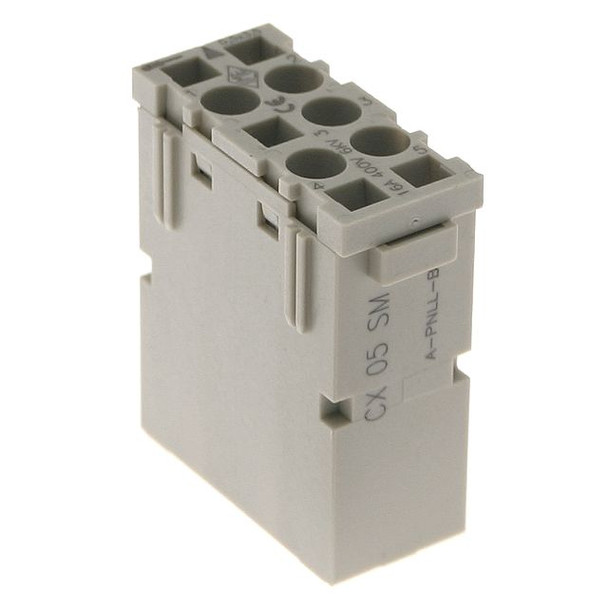 Mencom CX-05SM Mixo series, Male Rectangular Insert, 5 pin, 16 amp, Standard Spring | American Cable Assemblies