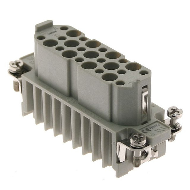 Mencom CDF-25 Standard, CD series, Female Rectangular Insert, size 66.16, 25 pin, 10 amp, Crimp | American Cable Assemblies