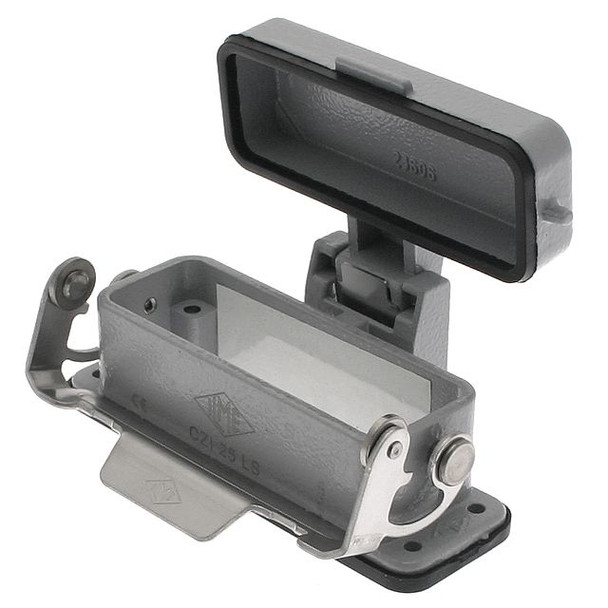 Mencom CZI-25LS Standard, Rectangular Base, Bulkhead mount, size 66.16, IL-BRID Single Latch & cover | American Cable Assemblies