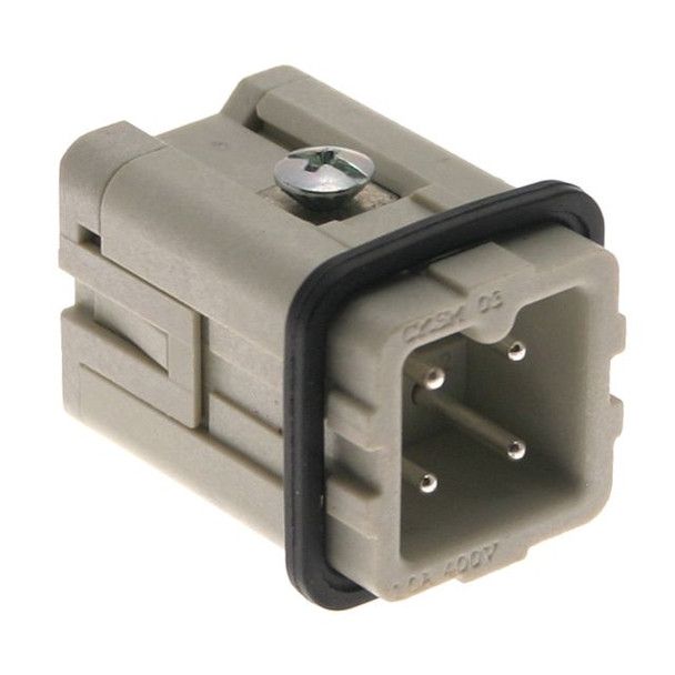 Mencom CKSM-03 Standard, CKS series, Male Rectangular Insert, size 21.21, 4 pin, 10 amp, Standard Spring | American Cable Assemblies