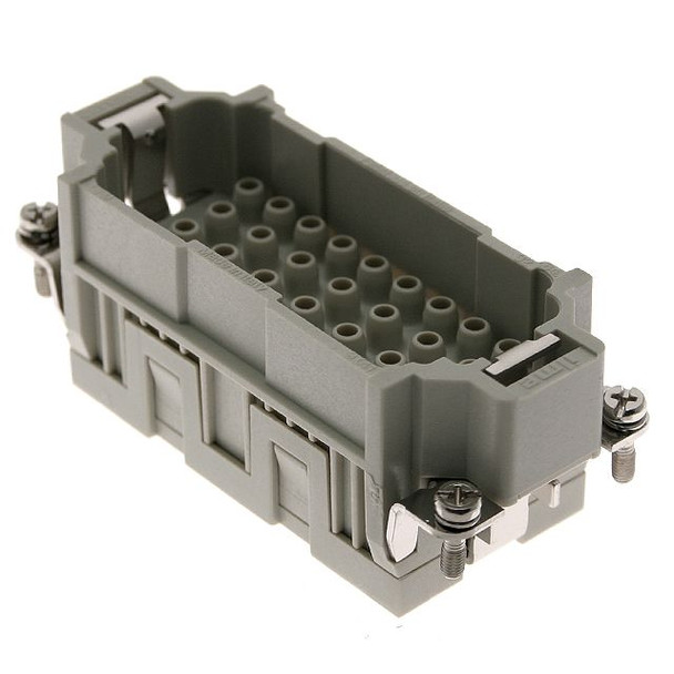 Mencom CQEM-32 Standard, CQE series, Male Rectangular Insert, size 77.27, 32 pin, 16 amp, Crimp | American Cable Assemblies