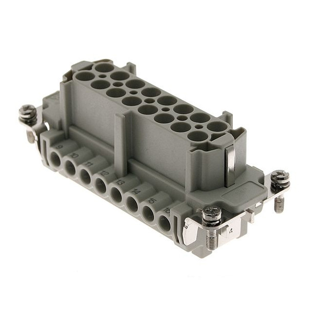 Mencom CNEF-16T Standard, CNE series, Female Rectangular Insert, size 77.27, 16 pin, 16 amp, Screw | American Cable Assemblies