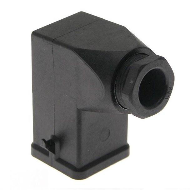 Mencom CK-03VAN Plastic, Rectangular Hood, size 21.21, 2 Pegs, Side PG11 cable entry, Black | American Cable Assemblies