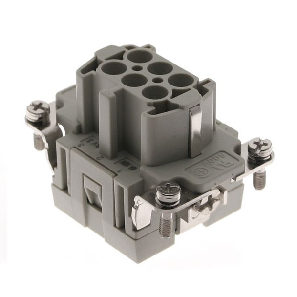 Mencom CSEF-06 Standard, CSE series, Female Rectangular Insert, size 44.27, 6 pin, 16 amp, Standard Spring | American Cable Assemblies