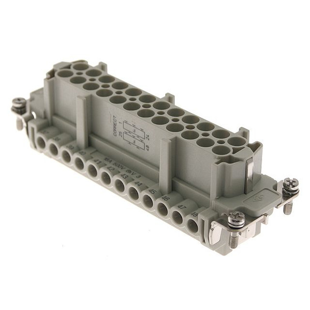 Mencom CNEF-24TN Standard, CNE series, Female Rectangular Insert, size 104.27, 24 pin, 16 amp, Screw, (25-48) | American Cable Assemblies