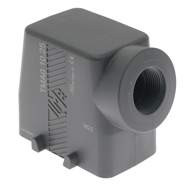 Mencom TMAO-10.25 Plastic, T Series, Rectangular Hood, size 57.27, 4 Pegs, Side M25 cable entry | American Cable Assemblies