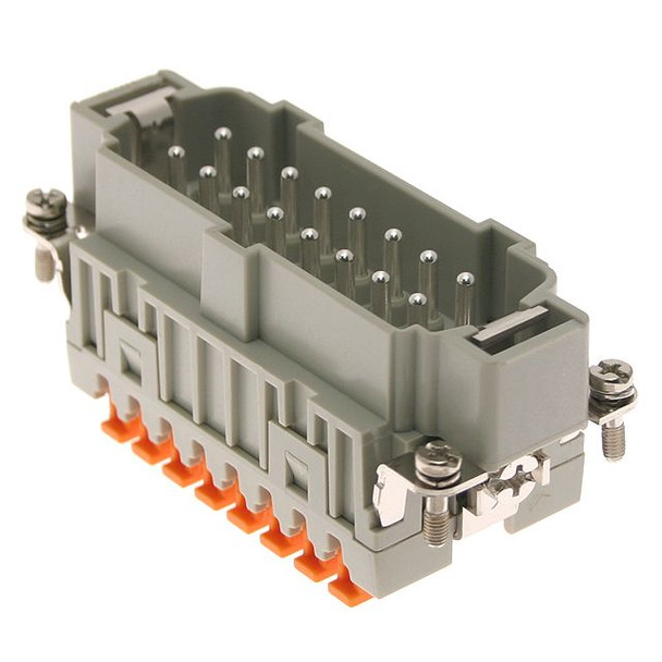 Mencom CSHM-16N Standard, CSH series, Male Rectangular Insert, size 77.27, 16 pin, 16 amp, Squich Spring, (17-32) | American Cable Assemblies