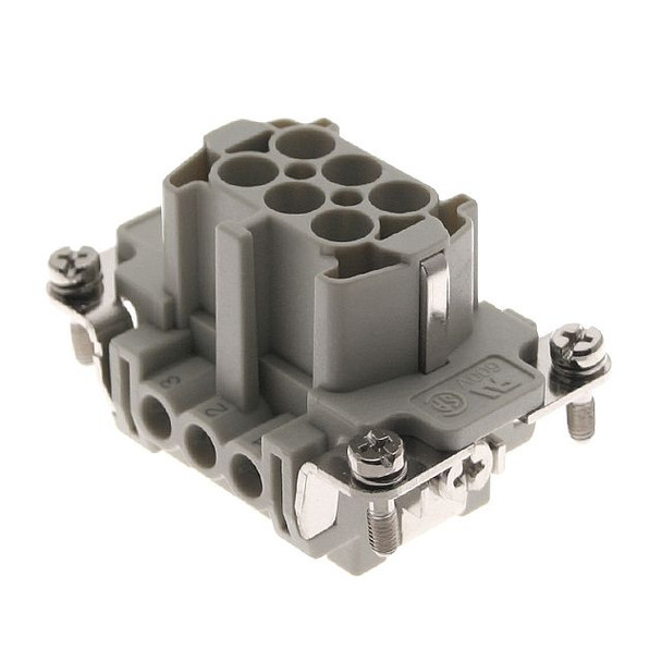 Mencom CNEF-06TX Standard, CNE series, Female Rectangular Insert, size 44.27, 6 pin, 16 amp, Screw, w/o pressure plate | American Cable Assemblies