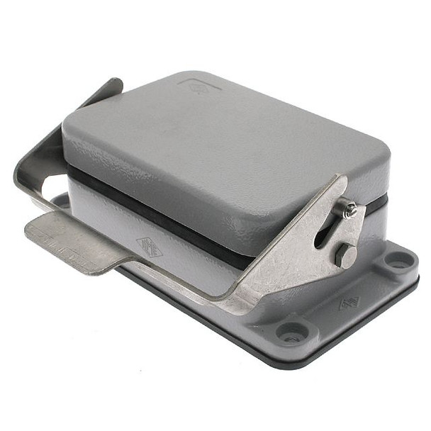 Mencom CHI-48LS Standard, Rectangular Base, Bulkhead mount, size 104.62, Single Latch & cover | American Cable Assemblies