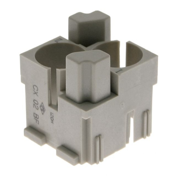 Mencom CX-02BF Mixo series, Female Rectangular Insert, two seat for shielded connectors | American Cable Assemblies
