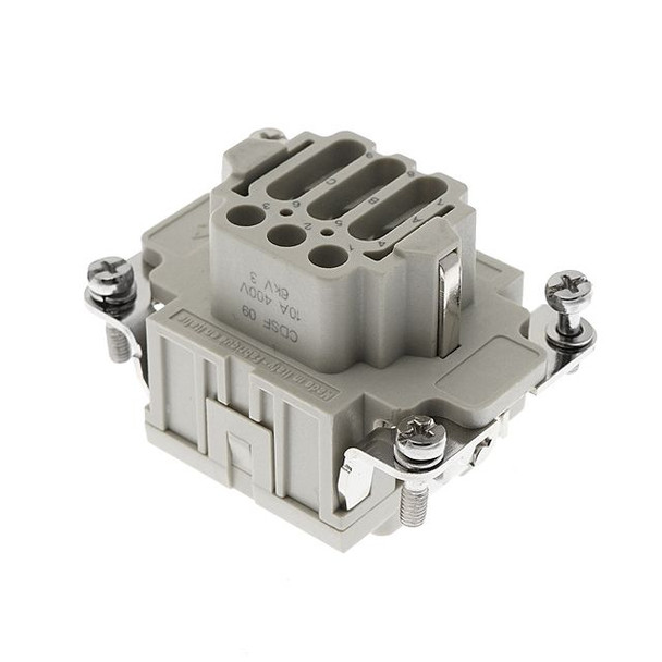 Mencom CDSF-09 Hi-Density, CDS series, Female Rectangular Insert, size 44.27, 9 pin, 10 amp, Standard Spring | American Cable Assemblies