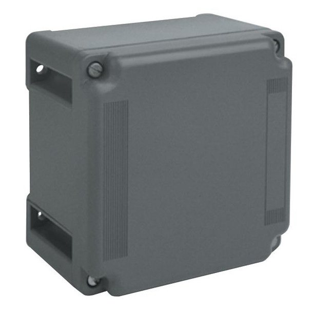 Mencom TM-1114-DB TM Series, Plastic Junction Box with Fixed Cover, RAL 7012 Grey, 115mm x 144mm x 94.5mm, IK10 Impact Protection Rating | American Cable Assemblies