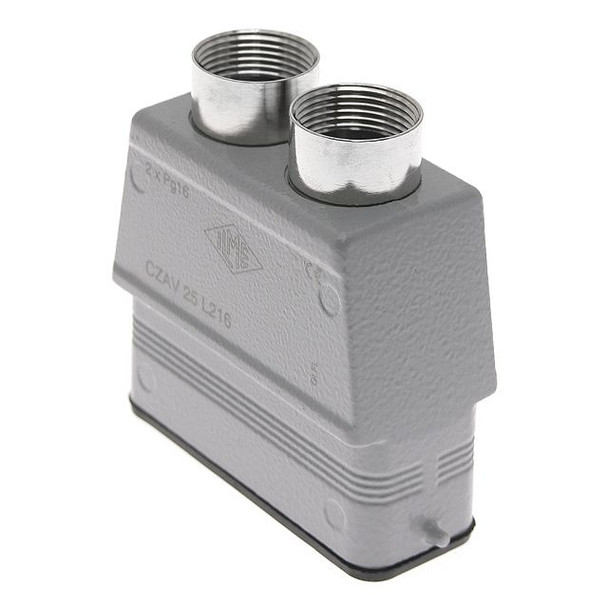 Mencom CZAV-25L216 Standard, Rectangular Hood, size 66.16, 2 Pegs, 2 Top PG16 cable entries, High Construction | American Cable Assemblies