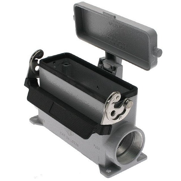 Mencom CAP-24LS29 Standard, Rectangular Base with cover, Single Latch, Surface mount, size 104.27, Side PG29 cable entry, High Construction | American Cable Assemblies