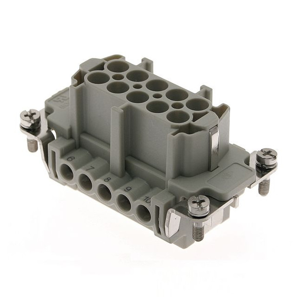 Mencom CNEF-10TX Standard, CNE series, Female Rectangular Insert, size 57.27, 10 pin, 16 amp, Screw, w/o pressure plate | American Cable Assemblies