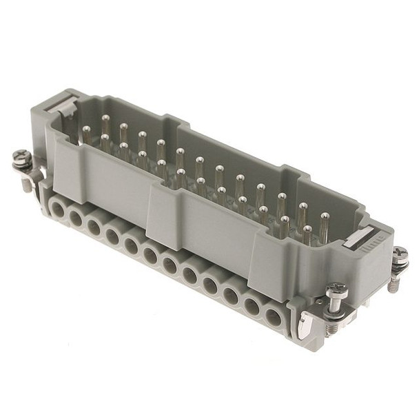 Mencom CNEM-24TXN Standard, CNE series, Male Rectangular Insert, size 104.27, 24 pin, 16 amp, Screw, w/o pressure plate, (25-48) | American Cable Assemblies