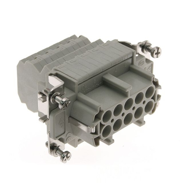 Mencom CSSF-10 Standard, CSS series, Female Rectangular Insert, size 57.27, 10 pin, 16 amp, Double entry Standard Spring | American Cable Assemblies