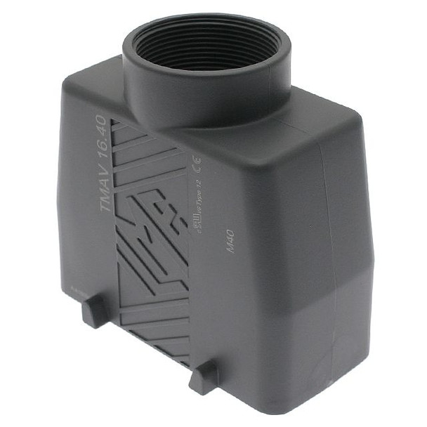 Mencom TMAV-16.40 Plastic, T Series, Rectangular Hood, size 77.27, 4 Pegs, Top M40 cable entry | American Cable Assemblies