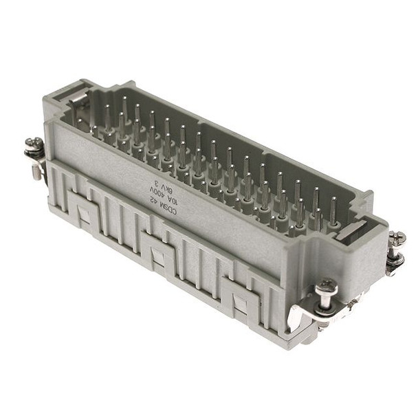 Mencom CDSM-42 Hi-Density, CDS series, Male Rectangular Insert, size 104.27, 42 pin, 10 amp, Standard Spring | American Cable Assemblies