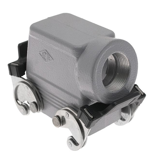 Mencom CAO-10X Standard, Rectangular Hood, size 57.27, Double Latch, Side PG21 cable entry, High Construction | American Cable Assemblies