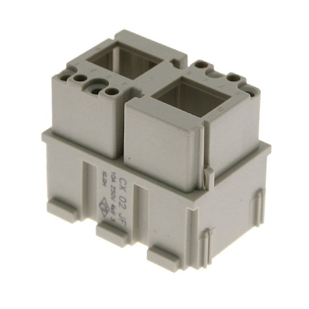 Mencom CX-02JF Mixo series, Female Rectangular Insert, Housing for 2 RJ45 | American Cable Assemblies