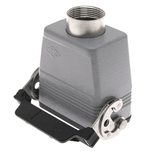 Mencom CAV-10LG21 Standard, Rectangular Hood, size 57.27, Single Latch with gasket, Top PG21 cable entry, High Construction | American Cable Assemblies