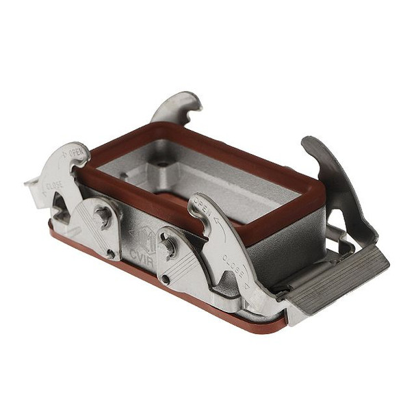 Mencom CVIR-10 High-Temp, Rectangular Base, Bulkhead mount, size 57.27, V-Type, Double Latch | American Cable Assemblies