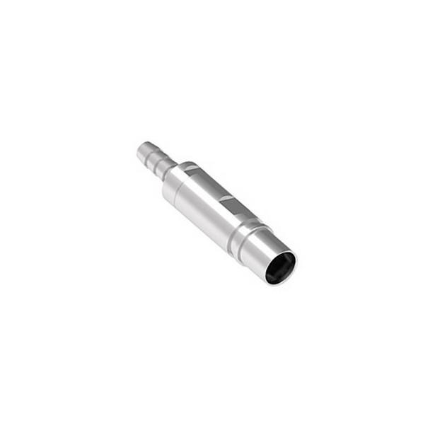 Mencom CX-4.0MPV Female MIXO Metal Pneumatic pin, Straight hose barbs, with shut-off valve, For tubes with ID of 4mm | American Cable Assemblies