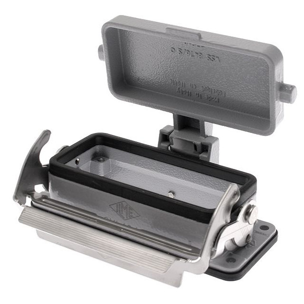 Mencom CVI-16LS Standard, Rectangular Base, Bulkhead mount, size 77.27, V-Type, Single Latch & cover | American Cable Assemblies