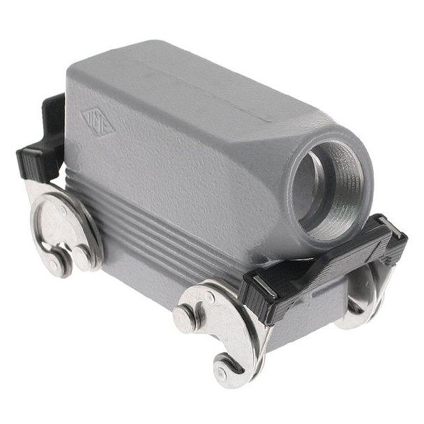 Mencom CHO-24X Standard, Rectangular Hood, size 104.27, Double Latch, Side PG21 cable entry | American Cable Assemblies