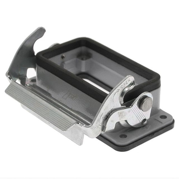 Mencom JCVI-10L JEI Series, Rectangular Base, Bulkhead mount, size 57.27, V-Type, Single Latch | American Cable Assemblies