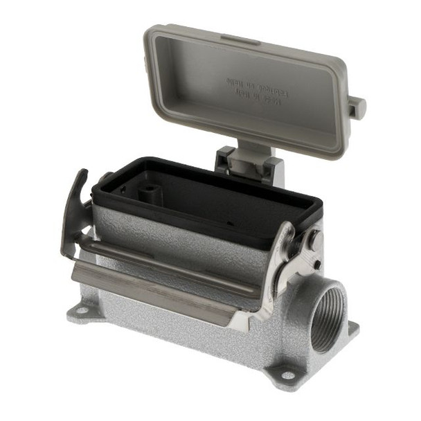 Mencom CVP-16LP Standard, Rectangular Base, V-Type Single Latch, Surface mount, size 77.27, Side PG21 cable entry, with Plastic Cover | American Cable Assemblies