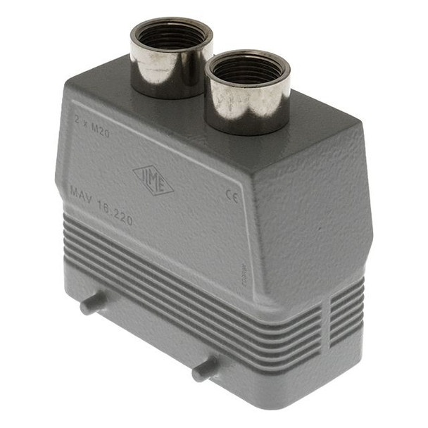 Mencom MAV-16.220 Standard, Rectangular Hood, size 77.27, 4 Pegs, 2 x Top M20 cable entries, High Construction | American Cable Assemblies