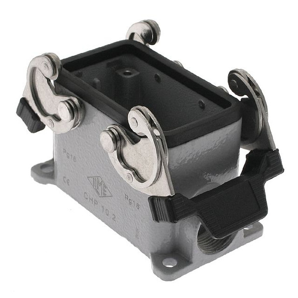 Mencom CMP-03.2 Insulated, Rectangular Base, Double Latch, Surface mount, size 57.27, 2 Side PG16 cable entries | American Cable Assemblies
