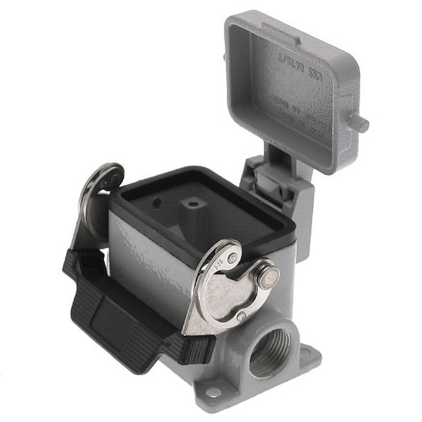 Mencom MHP-06LS20 Standard, Rectangular Base with cover, Single Latch, Surface mount, size 44.27, Side M20 cable entry | American Cable Assemblies
