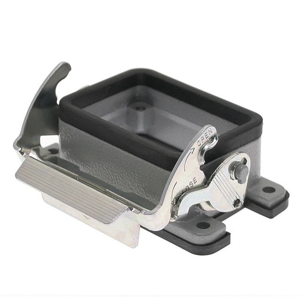 Mencom JCVI-06L JEI Series, Rectangular Base, Bulkhead mount, size 44.27, V-Type, Single Latch | American Cable Assemblies