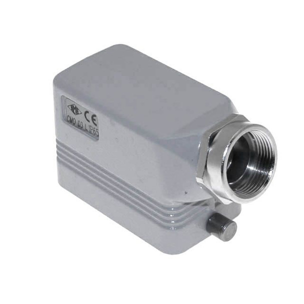 Mencom MMO-03L25 Insulated, Rectangular Hood, size 57.27, 2 Pegs, Side M25 cable entry | American Cable Assemblies