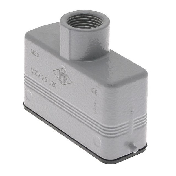 Mencom MZV-25L20 Standard, Rectangular Hood, size 66.16, 2 Pegs, Top M20 cable entry | American Cable Assemblies