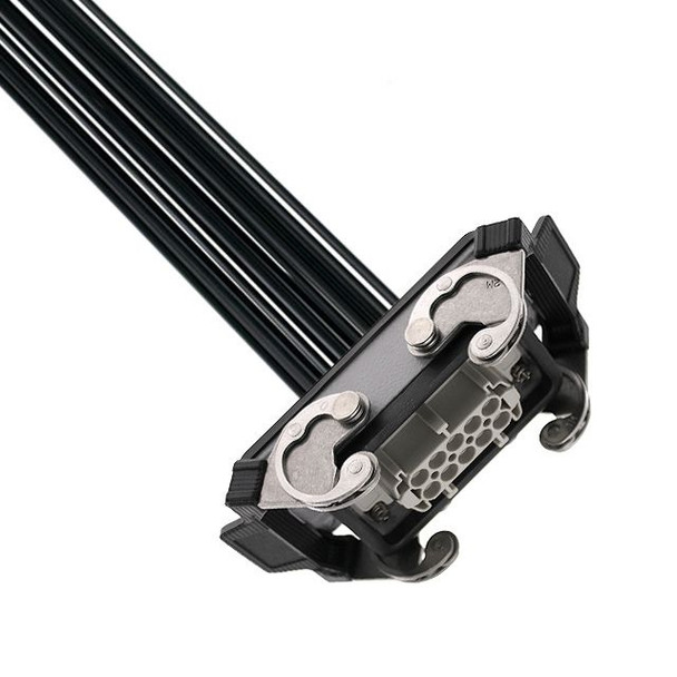 Mencom IRCD-10NF-140-020 Pre-wired Female Rectangular Receptacles, 10 Pole, Double Latch, 14 awg, 2M, Squich Spring | American Cable Assemblies