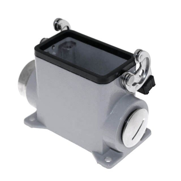 Mencom MAP-10L32 Standard, Rectangular Base, Single Latch, Surface mount, size 57.27, Side M32 cable entry | American Cable Assemblies