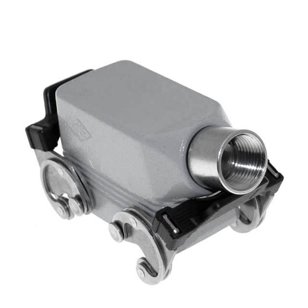 Mencom CHOT-10.4X Standard, Rectangular Hood, size 57.27, Double Latch, Side .5-NPT cable entry | American Cable Assemblies