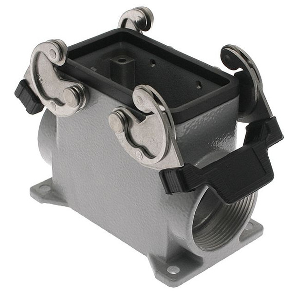 Mencom CMAP-03.229 Insulated, Rectangular Base, Double Latch, Surface mount, size 57.27, 2 Side PG29 cable entries | American Cable Assemblies