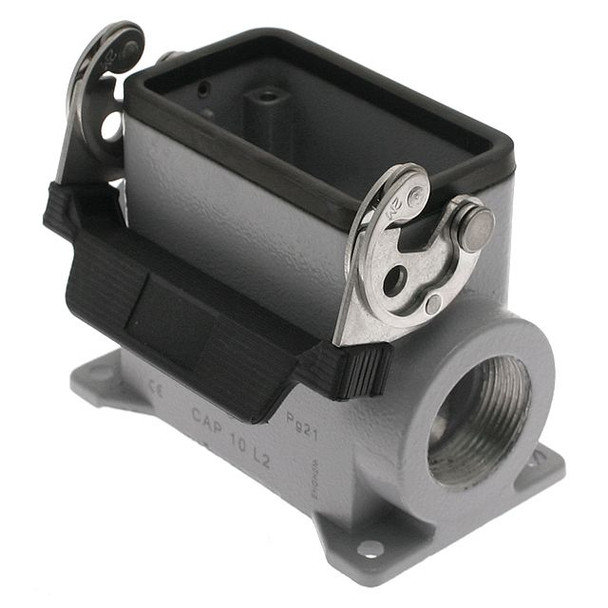 Mencom CMAP-03L229 Insulated, Rectangular Base, Single Latch, Surface mount, size 57.27, 2 Side PG29 cable entries | American Cable Assemblies