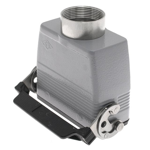 Mencom CMAV-06LG21 Insulated, Rectangular Hood, size 77.27, Single Latch with gasket, Top PG21 cable entry, High Construction | American Cable Assemblies