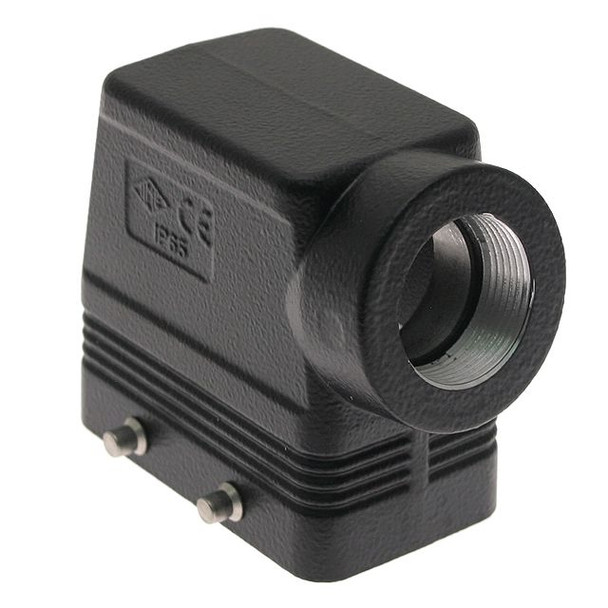 Mencom CAOW-10.21 Aggressive, Rectangular Hood, size 57.27, 4 Pegs, Side PG21 cable entry, High Construction | American Cable Assemblies