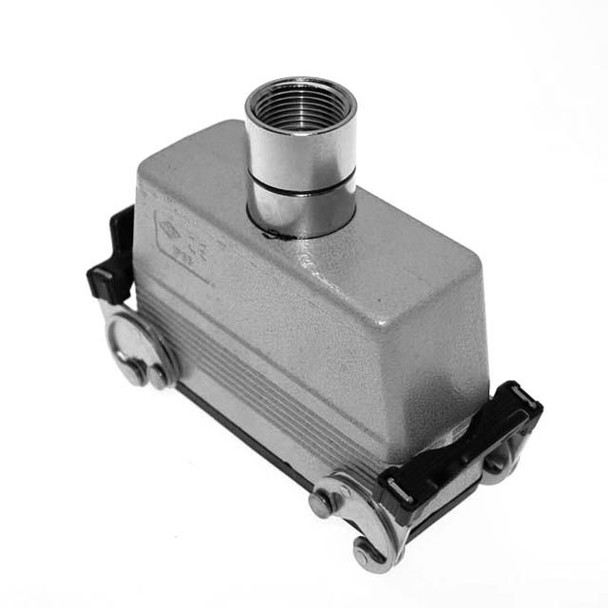 Mencom CAVT-24.5G Standard, Rectangular Hood, size 104.27, Double Latch with gasket, Top .75-NPT cable entry, High Construction | American Cable Assemblies