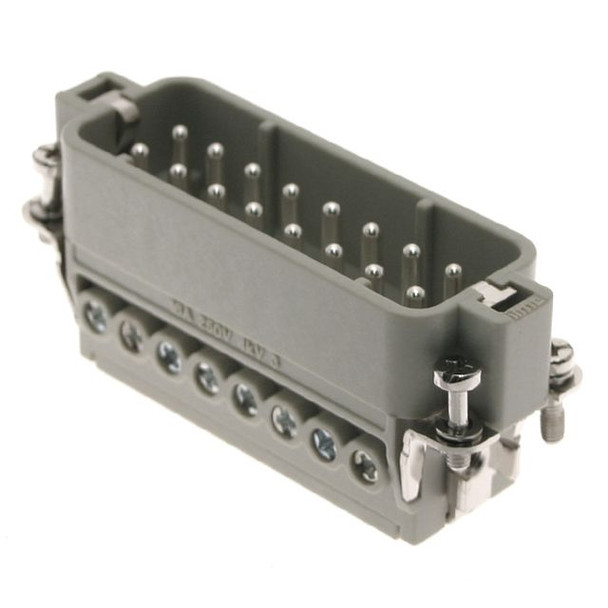 Mencom CDAM-16XN Standard, CDA series, Male Rectangular Insert, size 66.16, 16 pin, 16 amp, Screw, w/o pressure plate, (numbered 17-32) | American Cable Assemblies